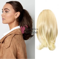 Extensie de par coada tip Mesa usor ondulata cu elastic de 32 cm Blond Deschis Ombre 39276 
